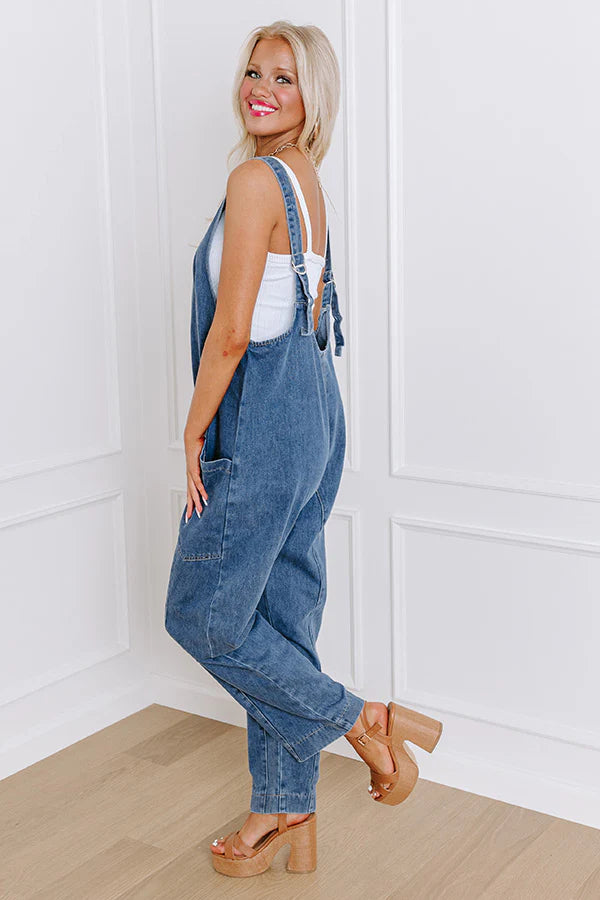 Latte Break Denim Jumpsuit