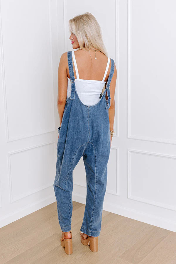 Latte Break Denim Jumpsuit