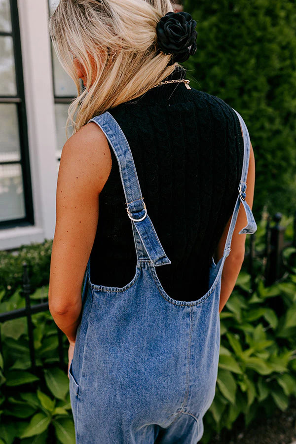 Latte Break Denim Jumpsuit