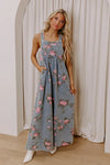 Botanical Brunch Wide Leg Denim Jumpsuit