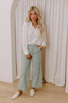 The Julie High Waist Wide Leg Jean in Sage