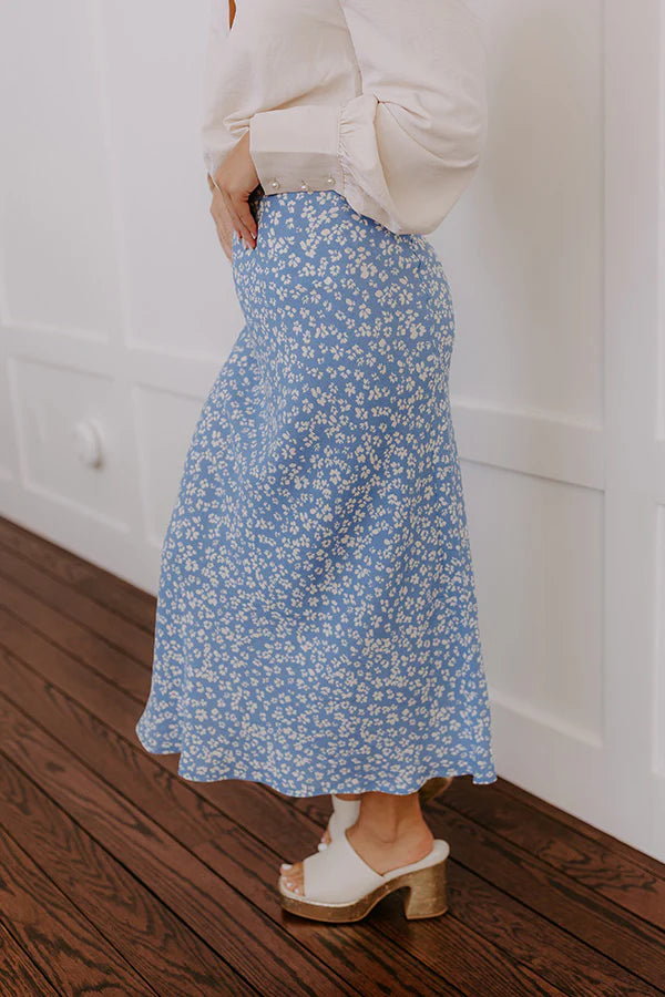 The Penelope High Waist Floral Midi Skirt