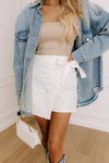 The Ariel High Waist Skort in Ivory