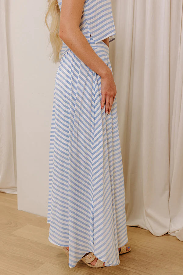 Brunch On The Pier High Waist Stripe Maxi Skirt