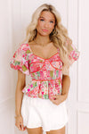 Chateau Lovely Floral Smocked Top