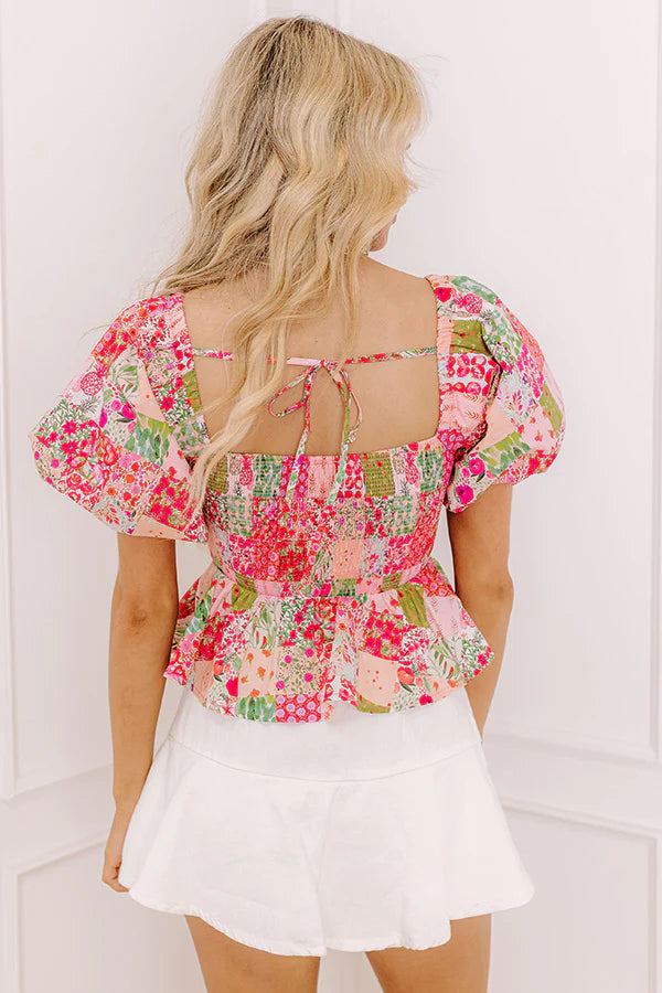 Chateau Lovely Floral Smocked Top