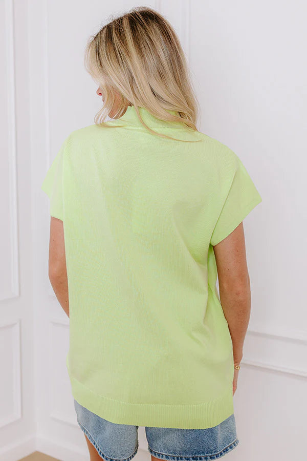 Statement Piece Knit Top in Lime Punch