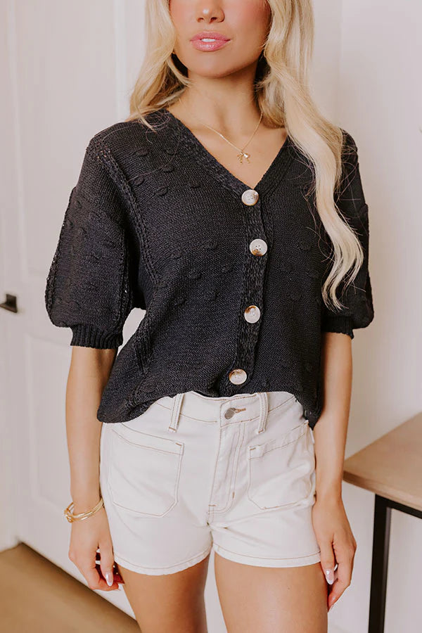 Kind Moment Knit Top in Black