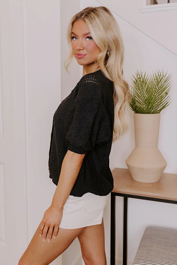 Kind Moment Knit Top in Black