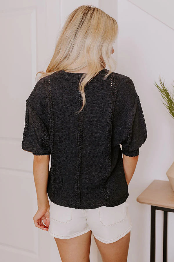 Kind Moment Knit Top in Black