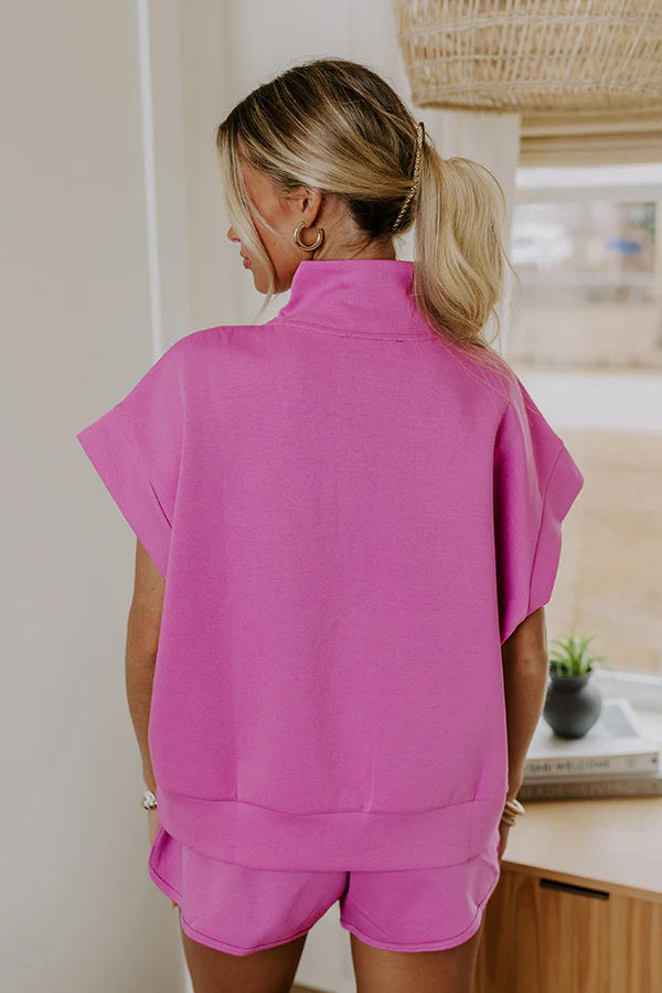 Street Style Chic Scuba Top in Violet