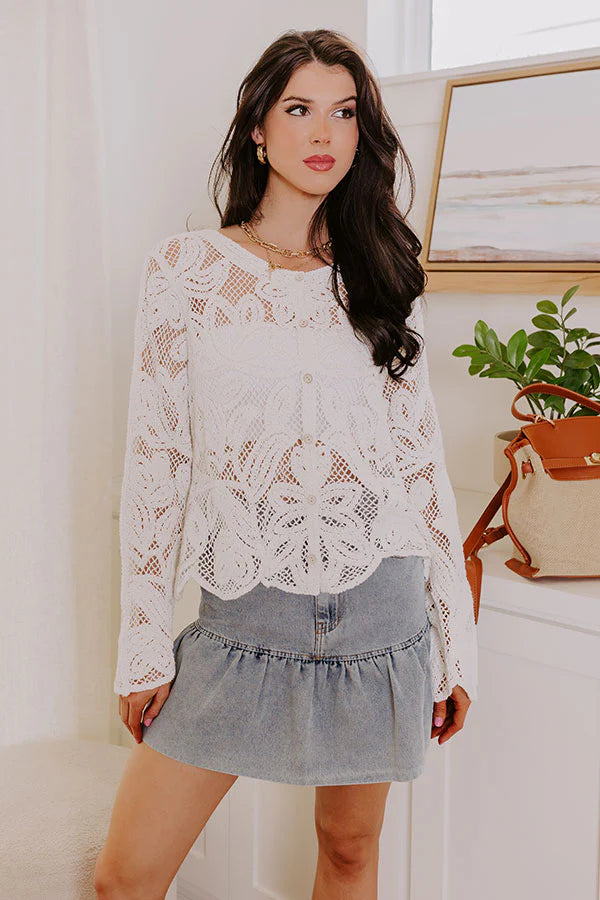 Boho Love Crochet Button Up