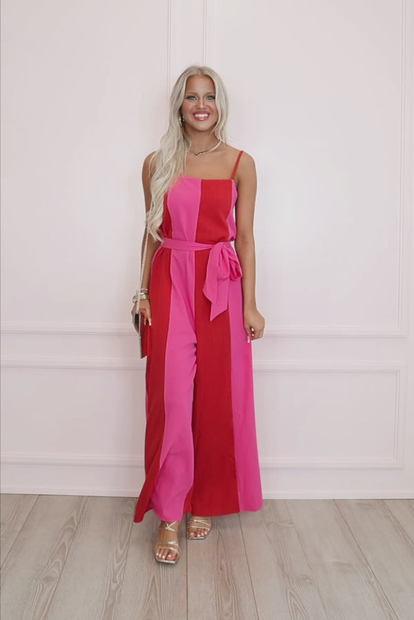 Sassy and Sweet Color Block Jumpsuit